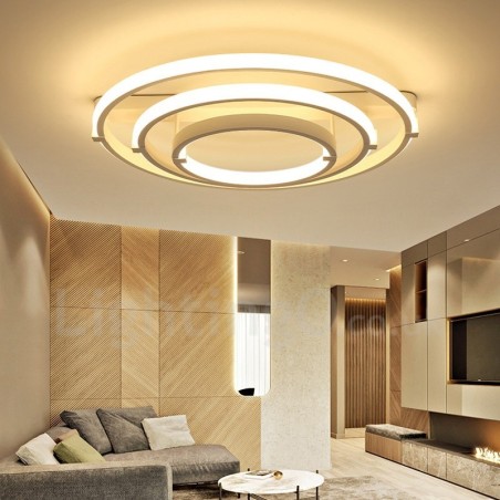 Lampadario moderno contemporaneo a 3 anelli LED integrato 40+60+80 cm