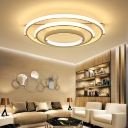 Lampadario moderno contemporaneo a 3 anelli LED integrato 40+60+80 cm