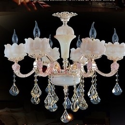 Lampadario pendente in lega di zinco con giada naturale in stile europeo