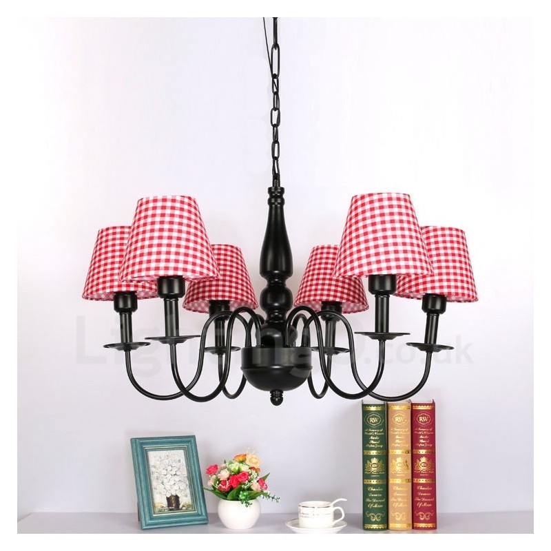 Lampadario mediterraneo in metallo con LED integrato a 6 luci 1200 × 1200 mm