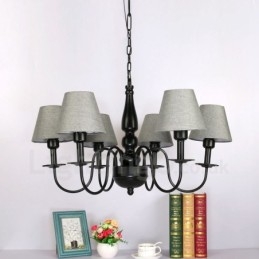 Lampadario mediterraneo in metallo con LED integrato a 6 luci 1200 × 1200 mm