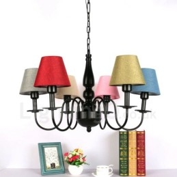 Lampadario mediterraneo in metallo con LED integrato a 6 luci 1200 × 1200 mm