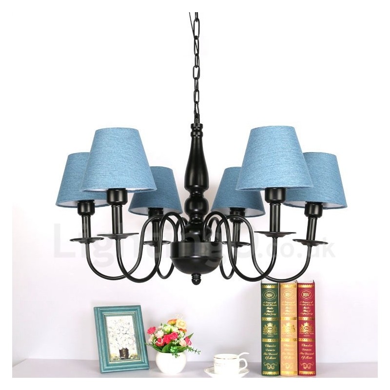 Lampadario mediterraneo in metallo con LED integrato a 6 luci 1200 × 1200 mm