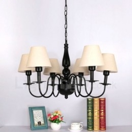 Lampadario mediterraneo in metallo con LED integrato a 6 luci 1200 × 1200 mm