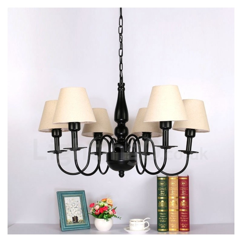 Lampadario mediterraneo in metallo con LED integrato a 6 luci 1200 × 1200 mm