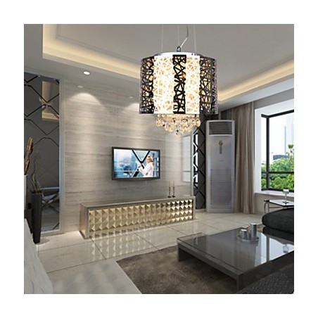 Lampadario classico Lron in cristallo, argento, 3 lampadine, catena regolabile 120 cm