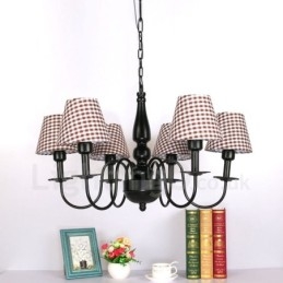Lampadario mediterraneo in metallo con LED integrato a 6 luci 1200 × 1200 mm