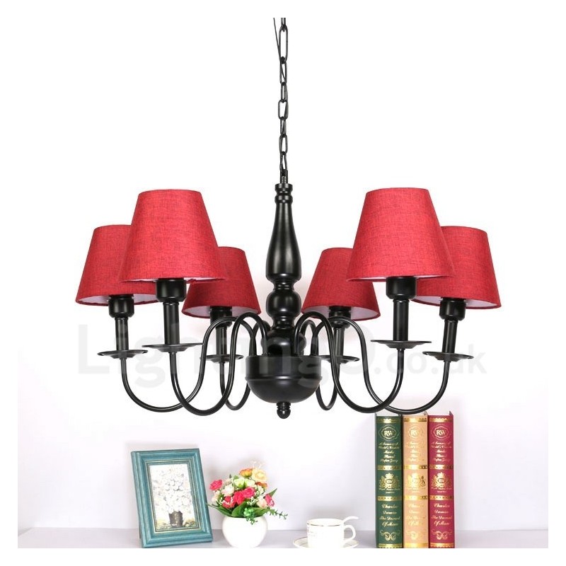 Lampadario mediterraneo in metallo con LED integrato a 6 luci 1200 × 1200 mm