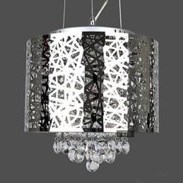 Lampadario classico Lron in cristallo, argento, 3 lampadine, catena regolabile 120 cm
