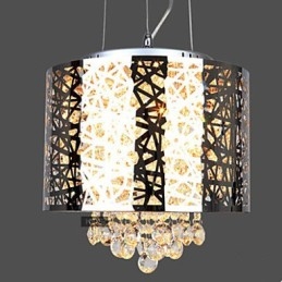 Lampadario classico Lron in cristallo, argento, 3 lampadine, catena regolabile 120 cm