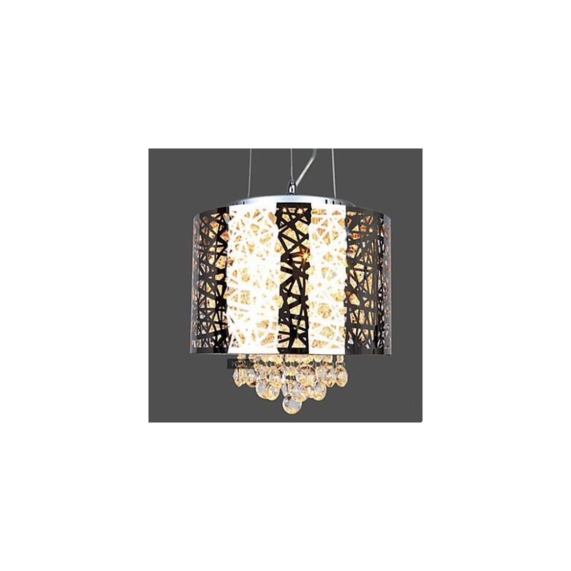 Lampadario classico Lron in cristallo, argento, 3 lampadine, catena regolabile 120 cm