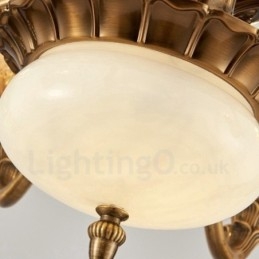 Lampadario classico in metallo con LED integrato 6 luci 70x50 cm