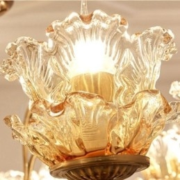 Lampadario classico in metallo con LED integrato 15 luci 100x50 cm
