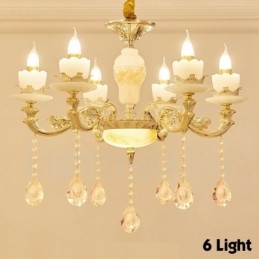 Lampadario classico tradizionale a LED integrato 6 luci 60x60 cm in metallo