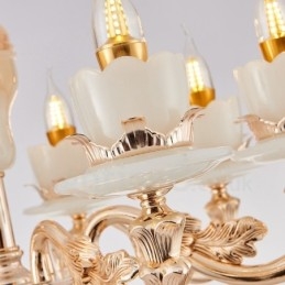 Lampadario classico tradizionale a LED integrato 6 luci 60x60 cm in metallo