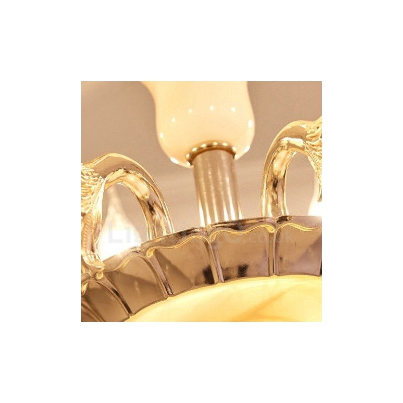 Lampadario classico tradizionale a LED integrato 6 luci 60x60 cm in metallo