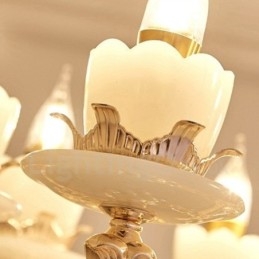 Lampadario classico tradizionale a LED integrato 6 luci 60x60 cm in metallo