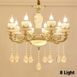 Lampadario classico in metallo con LED integrato 8 luci 70x65 cm