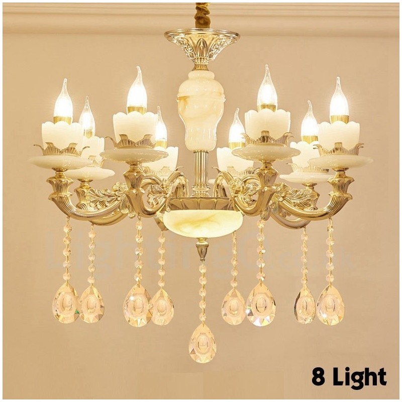 Lampadario classico in metallo con LED integrato 8 luci 70x65 cm