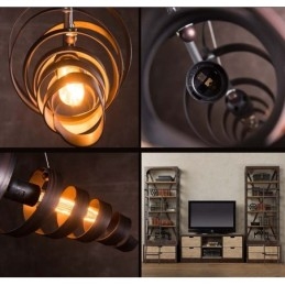 Lampadario industriale retrò in metallo, stile minimalista moderno, 77 cm