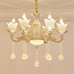 Lampadario classico tradizionale a LED integrato 6 luci in metallo 70x65 cm