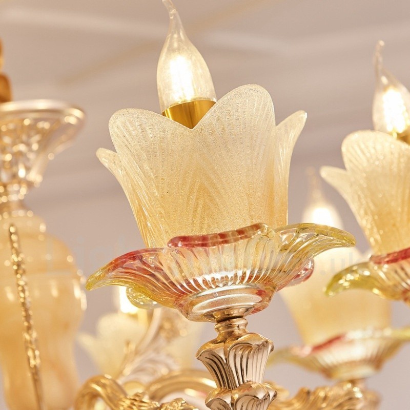 Lampadario classico in metallo con LED integrato 8 luci 80x65 cm