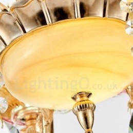 Lampadario classico in metallo con LED integrato 8 luci 80x65 cm
