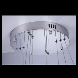 Lampadario a sospensione moderno a tre anelli D204060 in cristallo K9 trasparente, luce bianco caldo