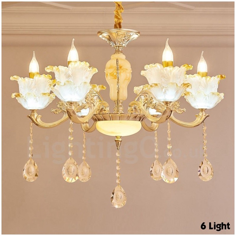 Lampadario classico in metallo con LED integrato 6 luci 70x65 cm