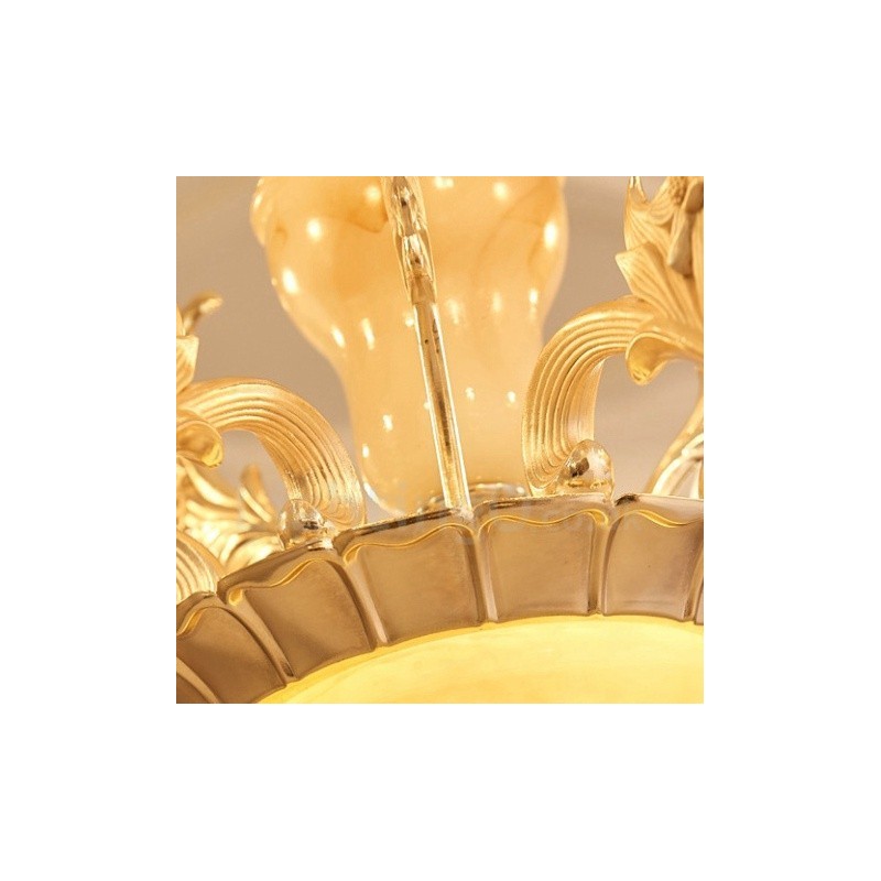 Lampadario classico in metallo con LED integrato 15 luci 100x70 cm