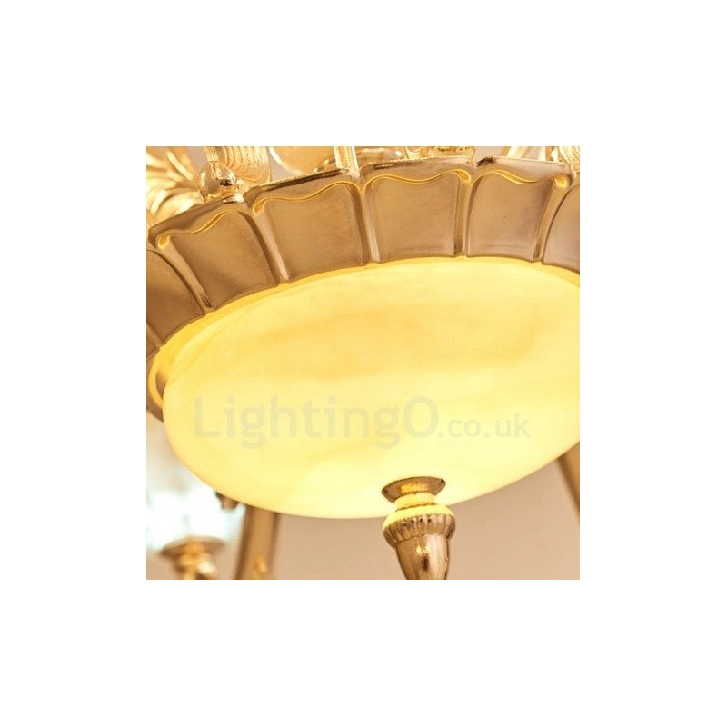 Lampadario classico in metallo con LED integrato 15 luci 100x70 cm