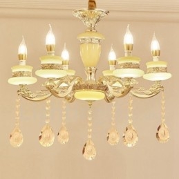 Lampadario classico tradizionale in metallo con LED integrato 6 luci 60x65 cm