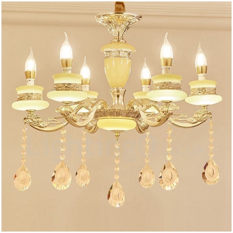 Lampadario classico tradizionale in metallo con LED integrato 6 luci 60x65 cm