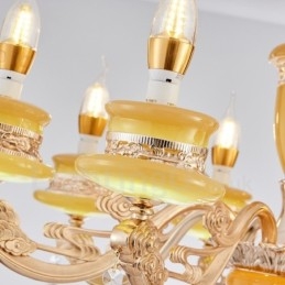 Lampadario classico tradizionale in metallo con LED integrato 6 luci 60x65 cm