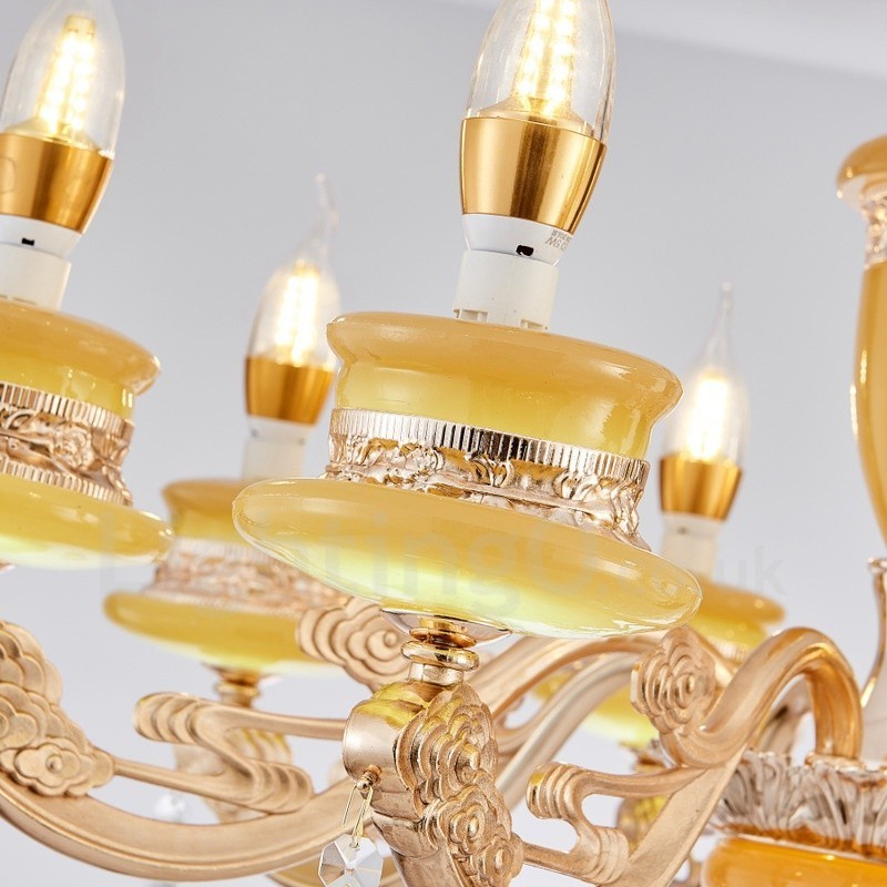Lampadario classico tradizionale in metallo con LED integrato 6 luci 60x65 cm