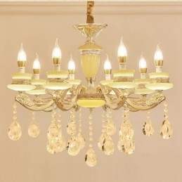 Lampadario classico in metallo con LED integrato 8 luci 70x60 cm