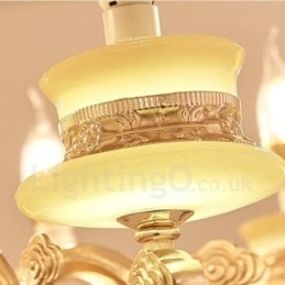 Lampadario classico in metallo con LED integrato 8 luci 70x60 cm