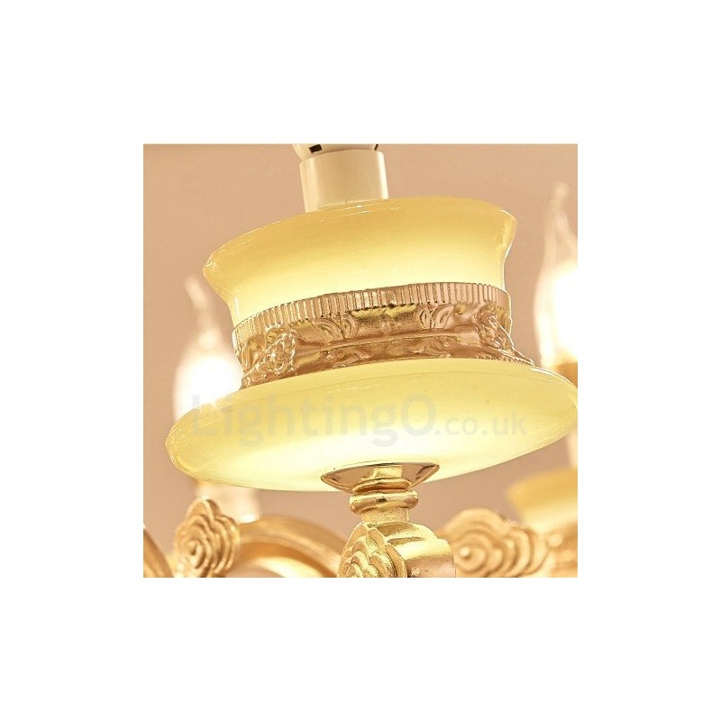 Lampadario classico in metallo con LED integrato 15 luci 90x65 cm