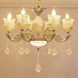 Lampadario classico in metallo con LED integrato 6 luci 70x65 cm