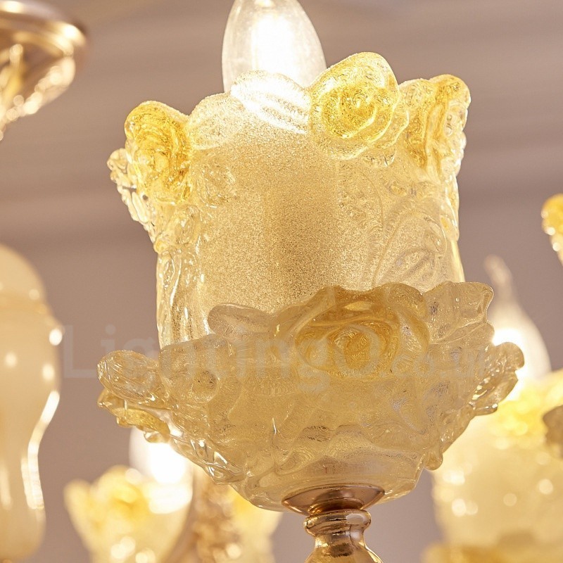 Lampadario classico in metallo con LED integrato 6 luci 70x65 cm