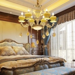 Lampadario classico in metallo con LED integrato 6 luci 70x70 cm