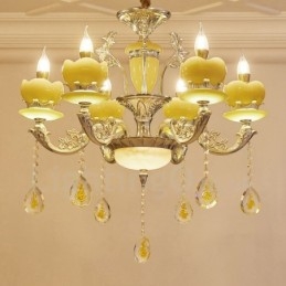 Lampadario classico in metallo con LED integrato 6 luci 70x70 cm