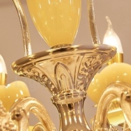 Lampadario classico in metallo con LED integrato 6 luci 70x70 cm