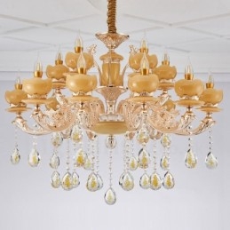 Lampadario classico in metallo con LED integrato a 15 luci 100x70 cm