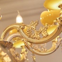 Lampadario classico in metallo con LED integrato a 15 luci 100x70 cm