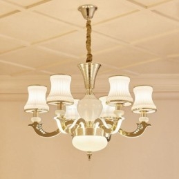 Lampadario classico tradizionale LED integrato 6 luci in metallo 70x55 cm