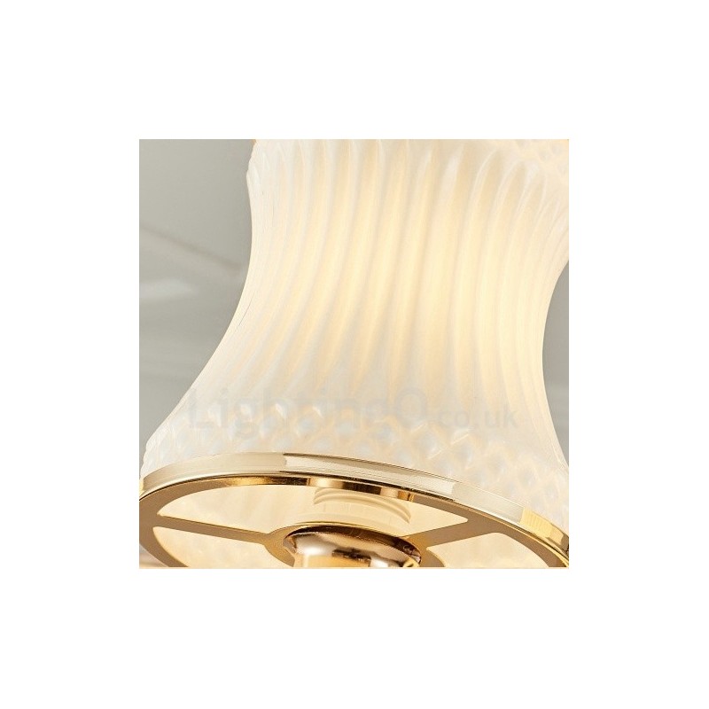 Lampadario classico tradizionale LED integrato 6 luci in metallo 70x55 cm