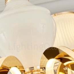 Lampadario classico tradizionale LED integrato 6 luci in metallo 70x55 cm