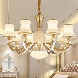Lampadario classico in metallo con LED integrato 8 luci 75x50 cm