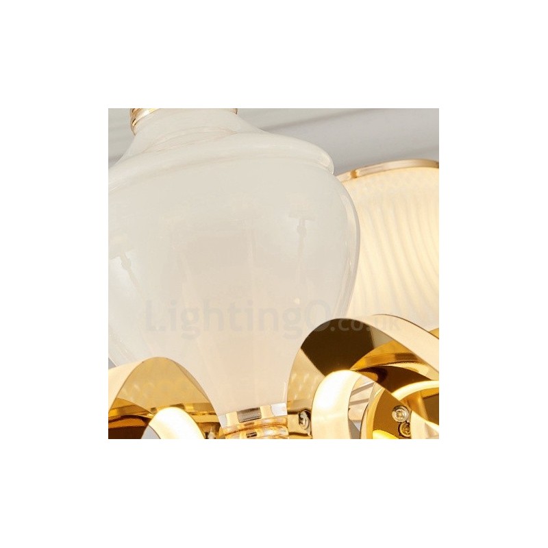 Lampadario classico in metallo con LED integrato 8 luci 75x50 cm